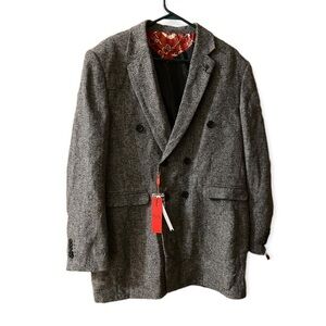 ELIE BALLEH Milano Italy Jacket‎ Mens Size 42-44L Black Button Down Pockets